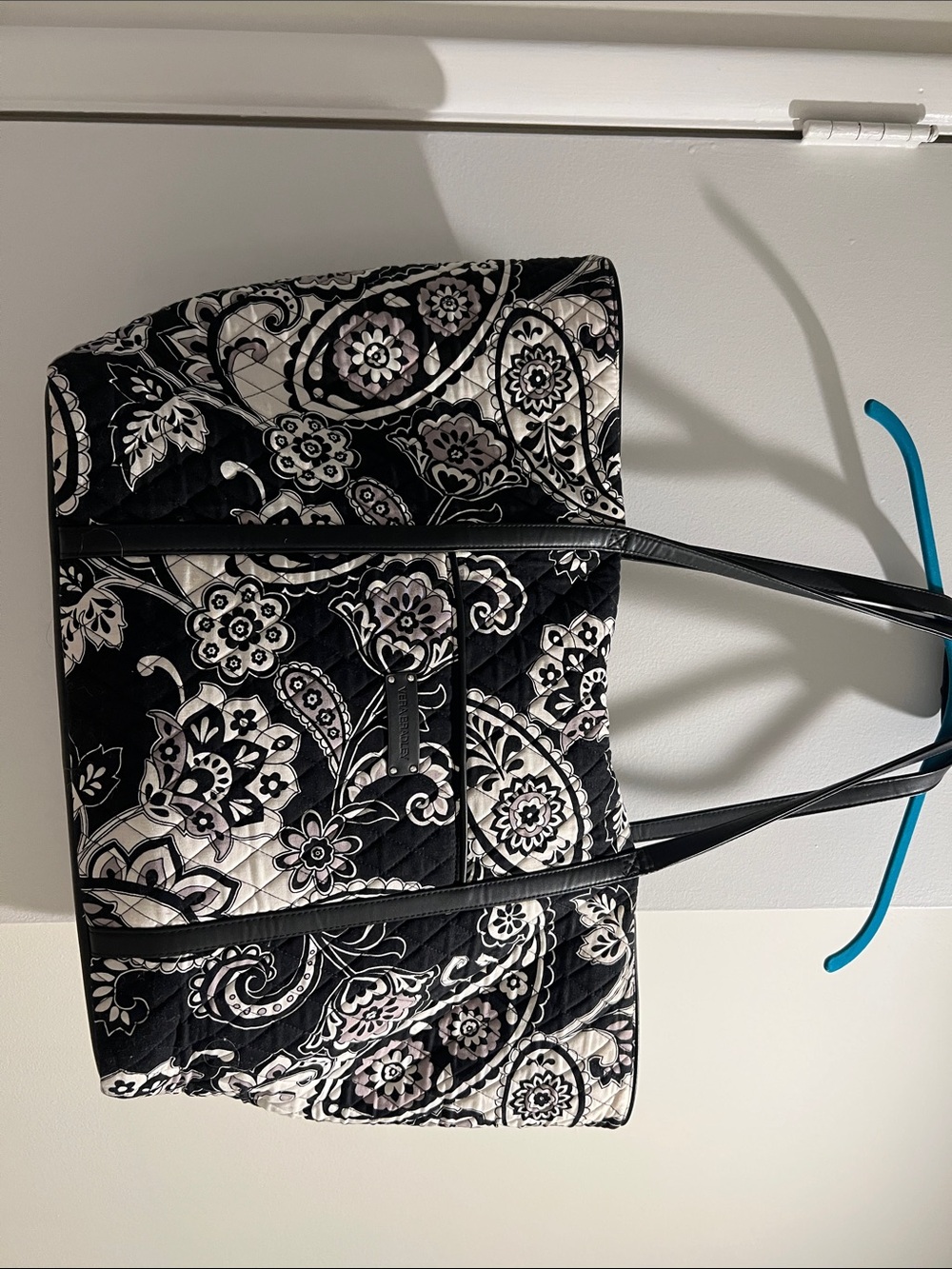 Vera Bradley Black & White Paisley Quilted Tote